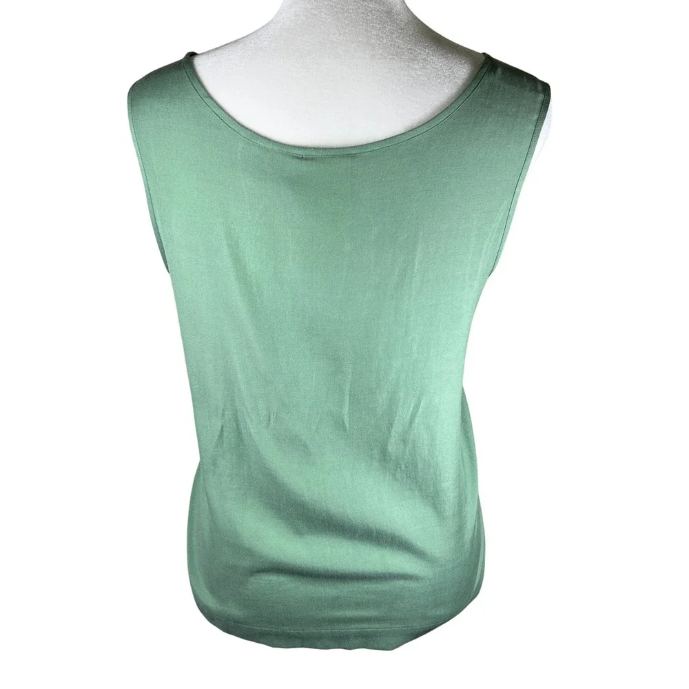 VTG‎ Field Gear Women's Green Silk Cotton Blend Sleeveless Tank Top Shell Size M - Picture 2 of 7